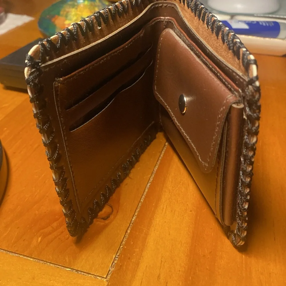 Men’s US Dollar Bill Bi-Fold Wallet Vegan Leather Credit Cards Identification - Picture 10 of 12